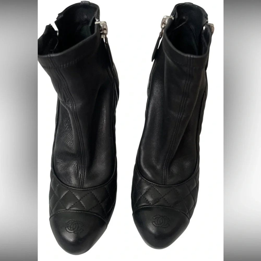 CHANEL Black Quilted Ankle Booties size 6.5 $1600